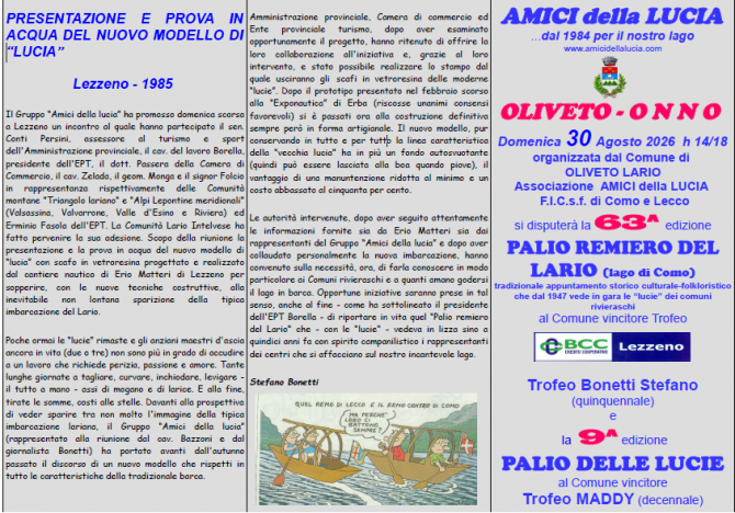 PALIO REMIARO DEL LARIO  2026  A OLIVETO - ONNO - AMICI DELLA LUCIA
